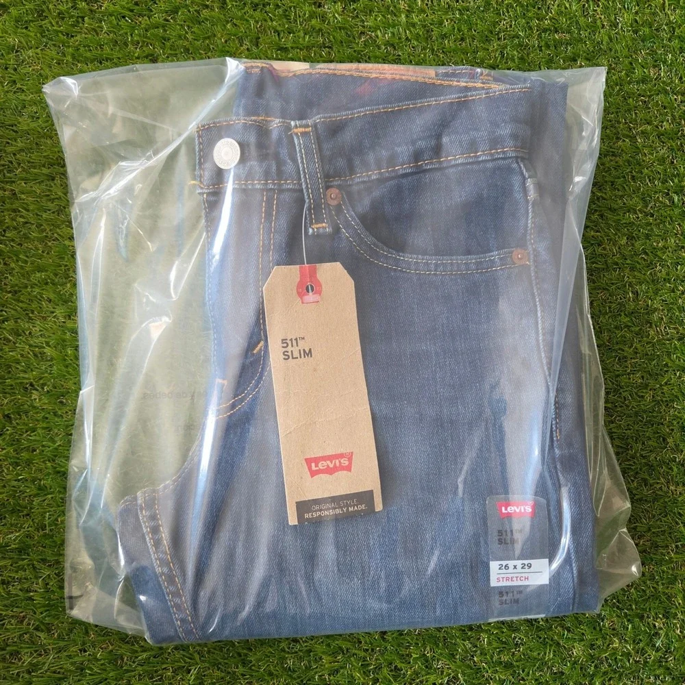 Levi's 511 Slim 26x29 Men's Stretch Denim Jeans Throttle Dark Wash Blue